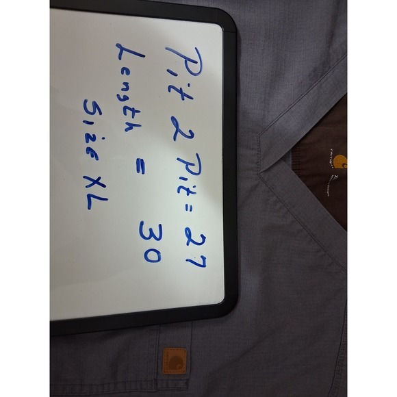 Carhartt Men Gray Short Sleeve V Neck Pocket Scrub Top Workwear XL - Picture 5 of 5